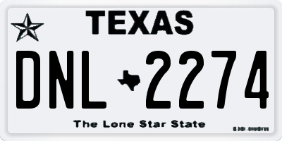 TX license plate DNL2274