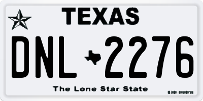 TX license plate DNL2276