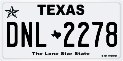 TX license plate DNL2278