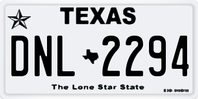 TX license plate DNL2294