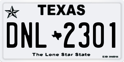 TX license plate DNL2301
