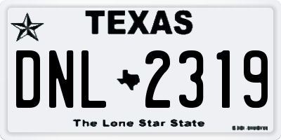 TX license plate DNL2319