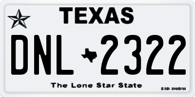 TX license plate DNL2322