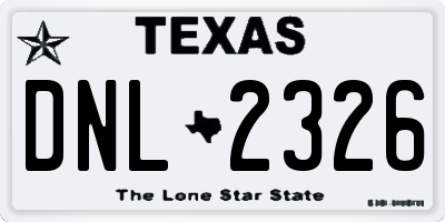TX license plate DNL2326