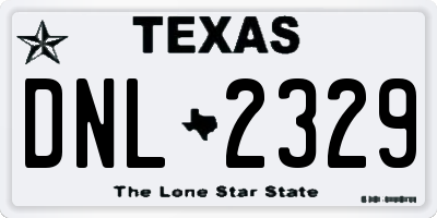 TX license plate DNL2329