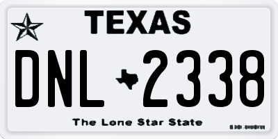 TX license plate DNL2338