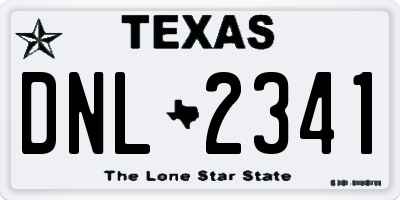 TX license plate DNL2341