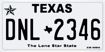 TX license plate DNL2346