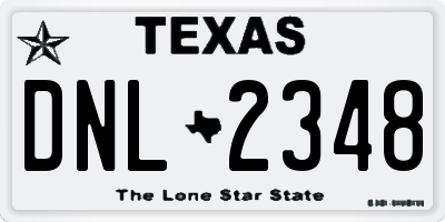 TX license plate DNL2348