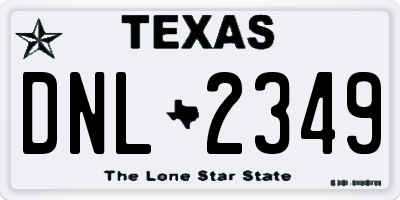 TX license plate DNL2349