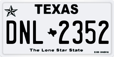 TX license plate DNL2352