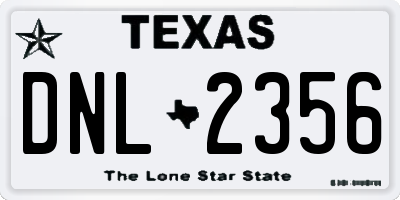 TX license plate DNL2356