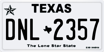 TX license plate DNL2357