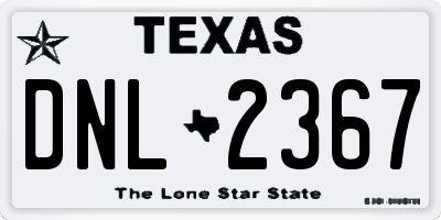 TX license plate DNL2367