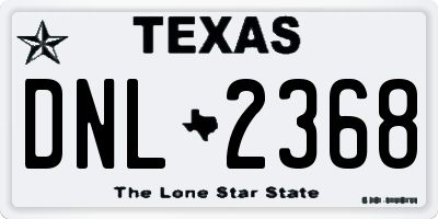 TX license plate DNL2368