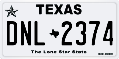 TX license plate DNL2374