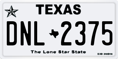 TX license plate DNL2375