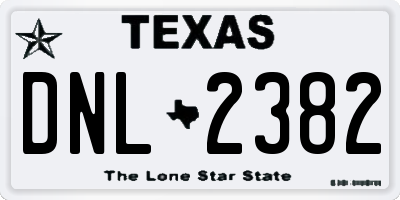 TX license plate DNL2382