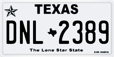 TX license plate DNL2389
