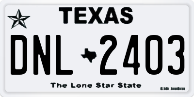TX license plate DNL2403