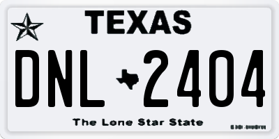 TX license plate DNL2404