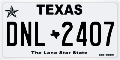 TX license plate DNL2407