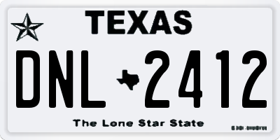 TX license plate DNL2412