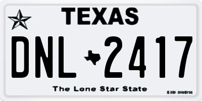 TX license plate DNL2417