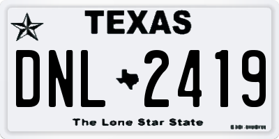 TX license plate DNL2419