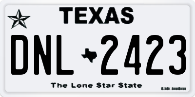TX license plate DNL2423