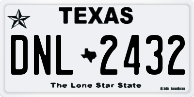 TX license plate DNL2432