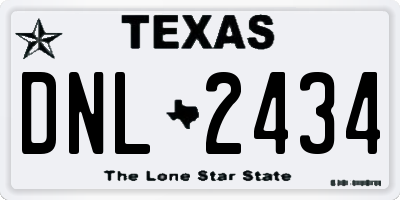 TX license plate DNL2434