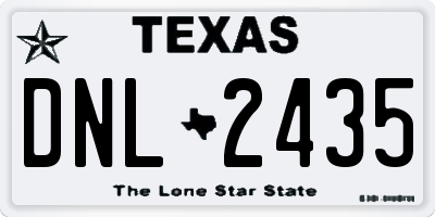 TX license plate DNL2435