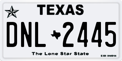 TX license plate DNL2445