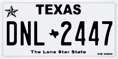TX license plate DNL2447