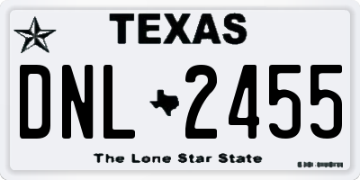 TX license plate DNL2455