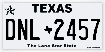TX license plate DNL2457