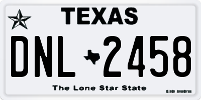 TX license plate DNL2458