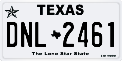 TX license plate DNL2461