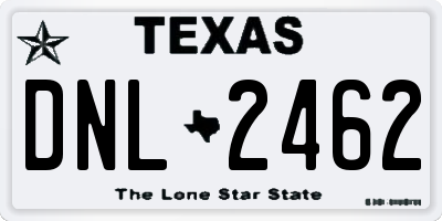 TX license plate DNL2462