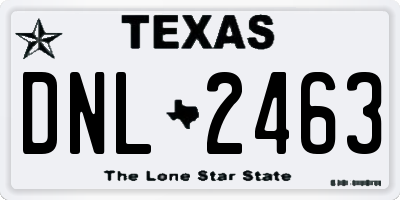 TX license plate DNL2463
