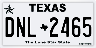 TX license plate DNL2465