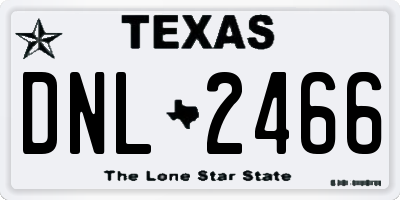 TX license plate DNL2466
