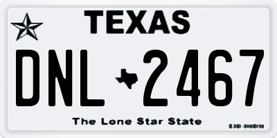 TX license plate DNL2467