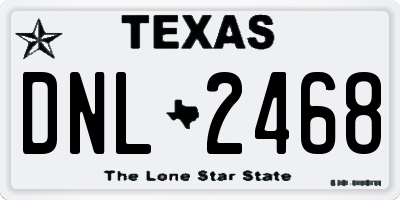 TX license plate DNL2468