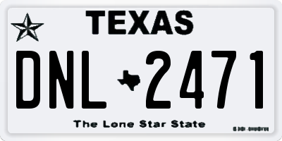 TX license plate DNL2471