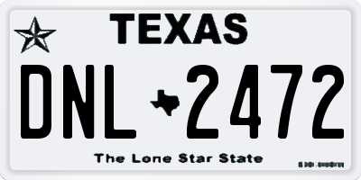 TX license plate DNL2472