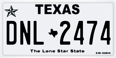 TX license plate DNL2474