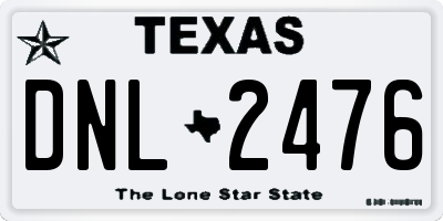 TX license plate DNL2476