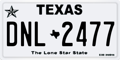 TX license plate DNL2477
